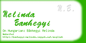 melinda banhegyi business card