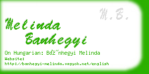 melinda banhegyi business card